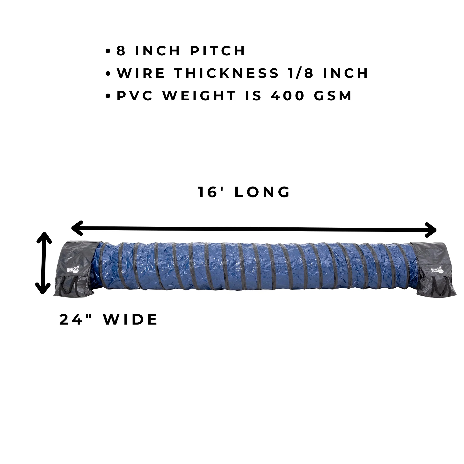 Better Sporting Dogs Heavy Duty Dog Agility Tunnel – 16 ft PVC Training Tunnel with Sandbags - Image 7