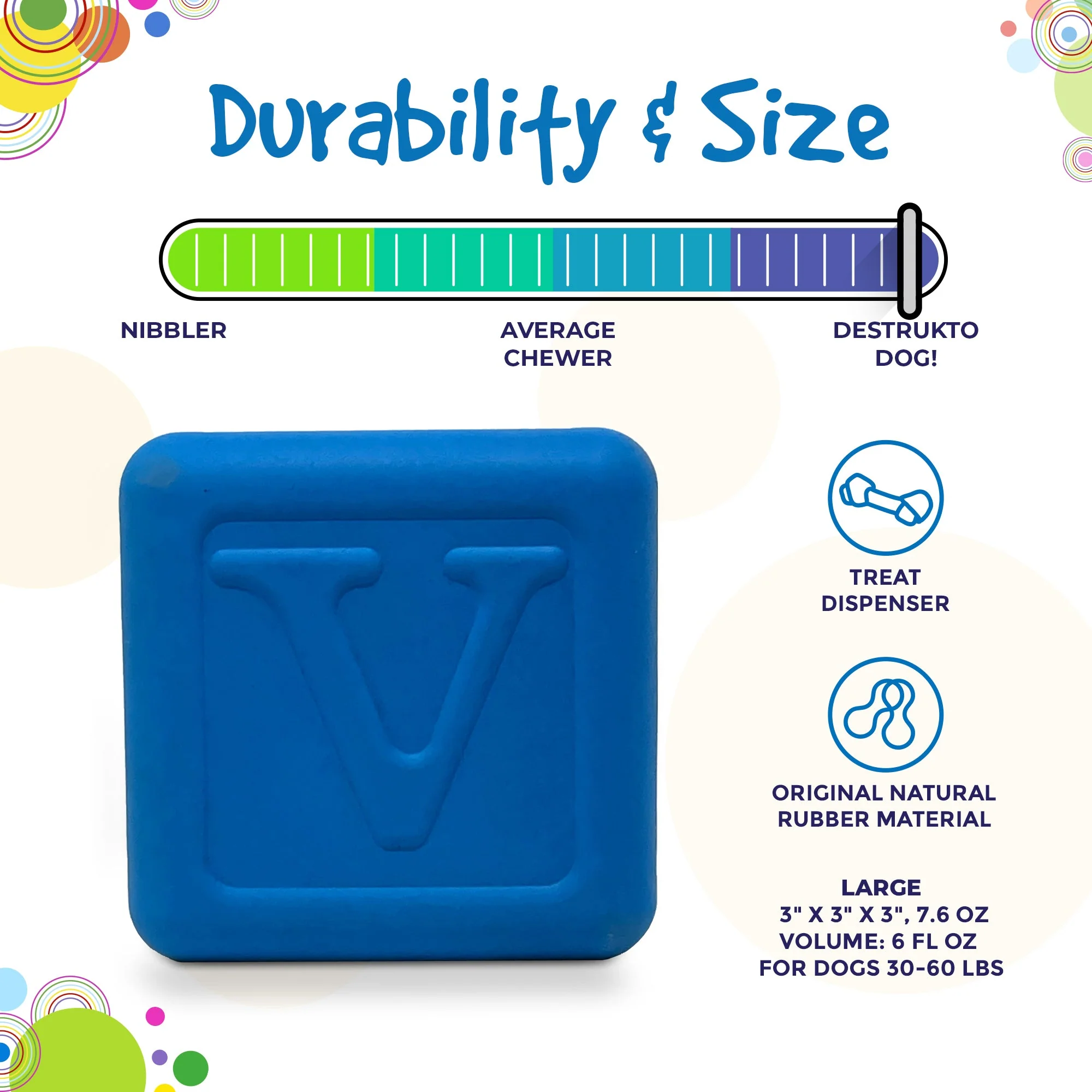 Love Cube eDispenser Durable Rubber Chew Toy & Treat Dispenser - Image 6