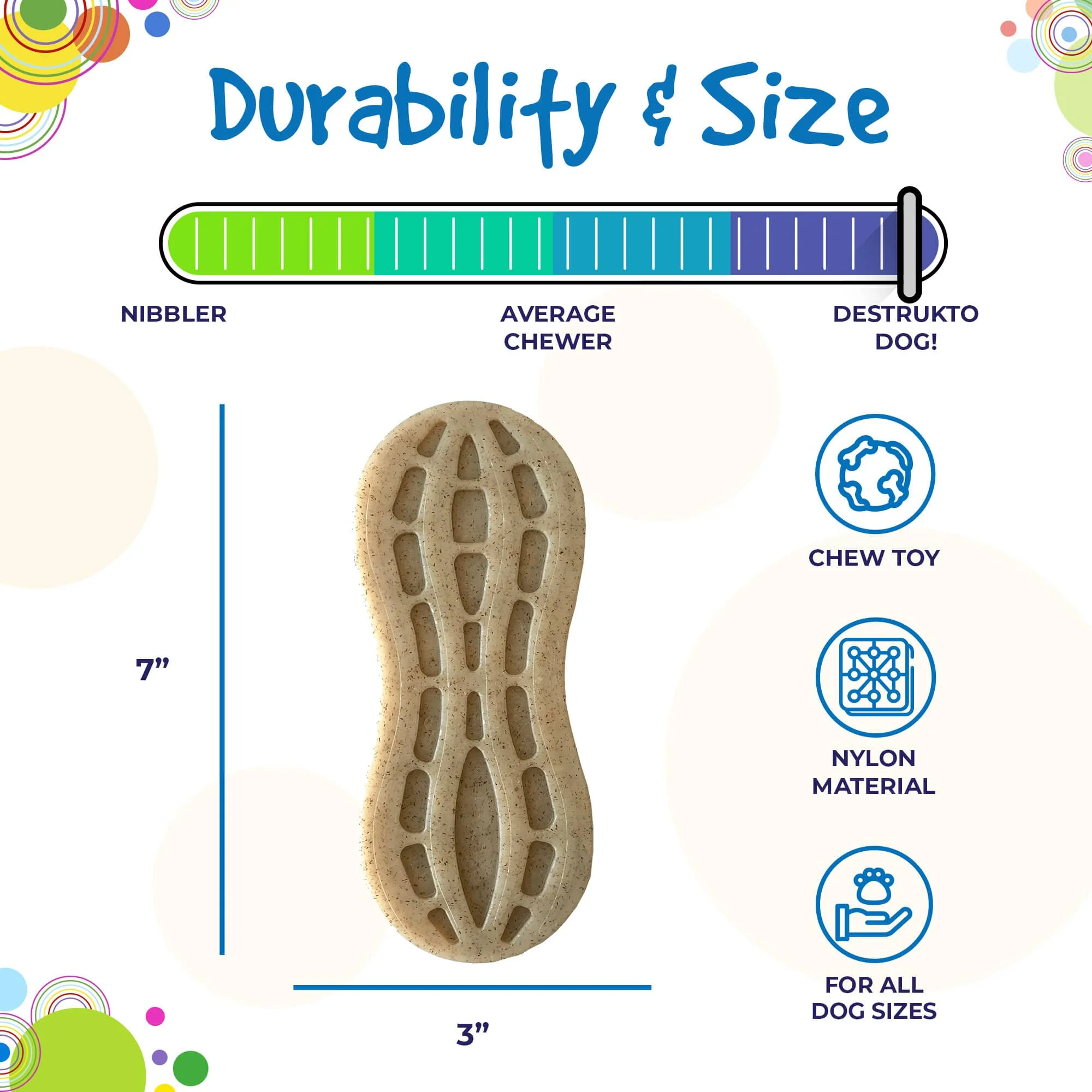 Peanut eChew Ultra Durable Nylon Dog Chew Toy - Image 5