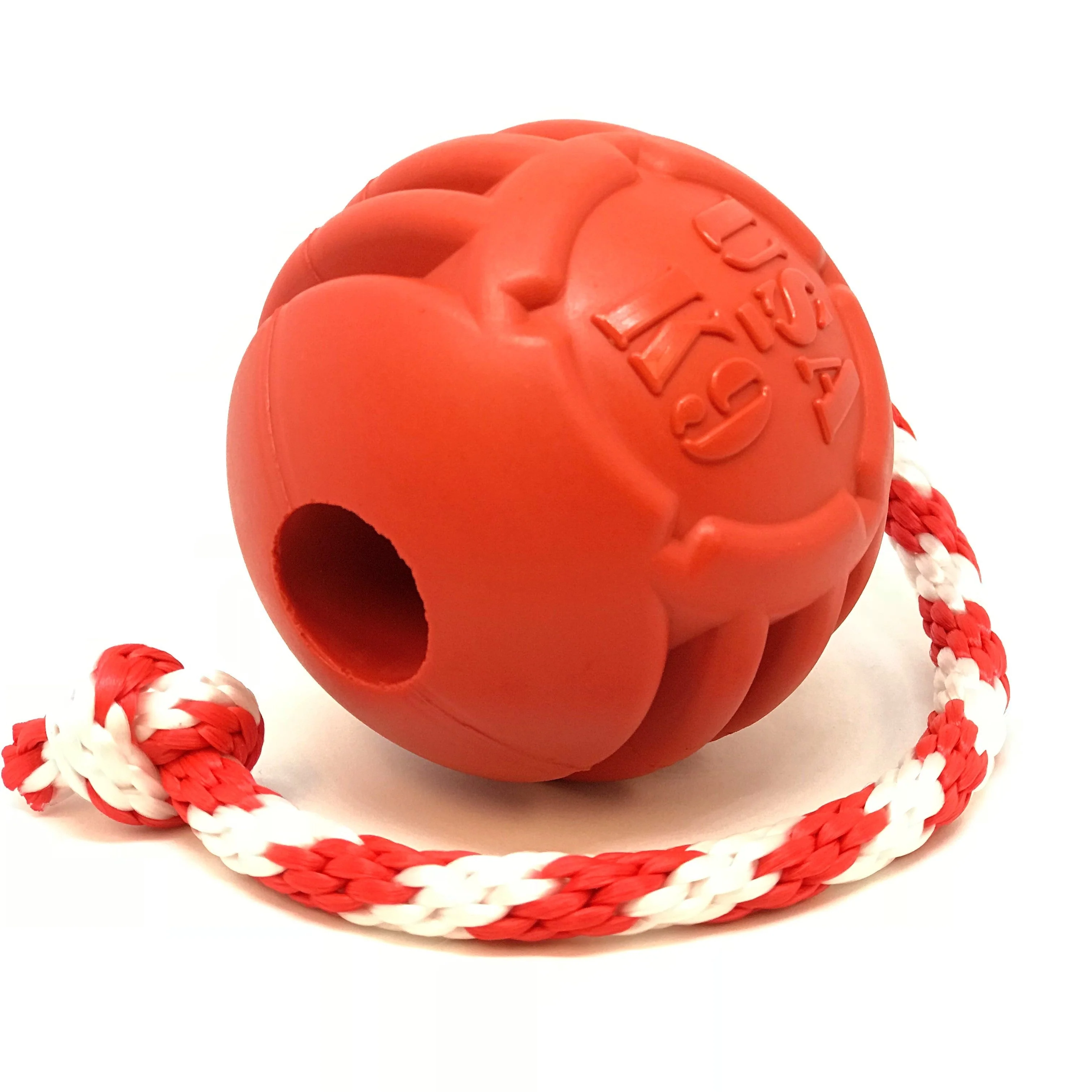 USA-K9 Stars and Stripes Ultra-Durable Durable Rubber Chew Toy, Reward Toy, Tug Toy, and Retrieving Toy - Red - Image 5