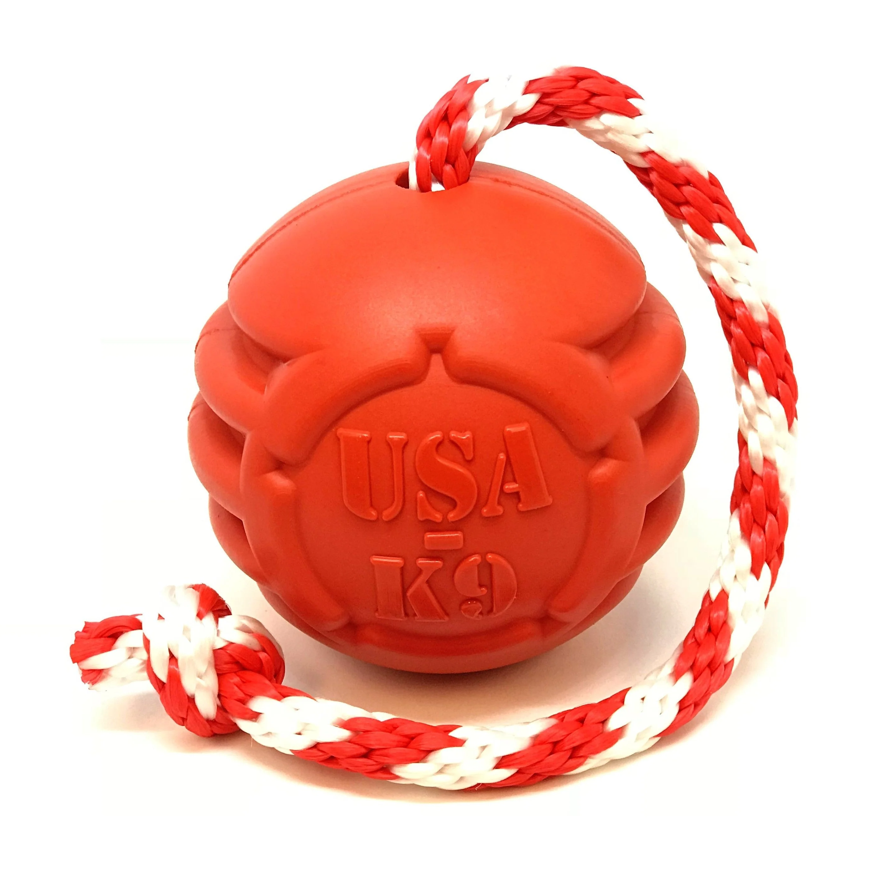 USA-K9 Stars and Stripes Ultra-Durable Durable Rubber Chew Toy, Reward Toy, Tug Toy, and Retrieving Toy - Red - Image 8